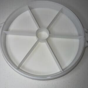 Vintage Blue Tupperware Divided Serving Tray Vegetables Snacks Lid